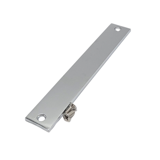 mortise lock filler plate 1-1/4 x 8 brushed chrome